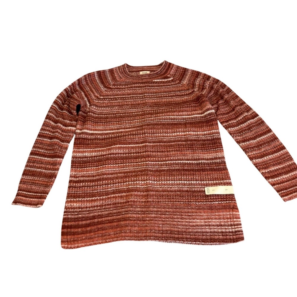 ana a new approach Womens Small Space Dye Knit‎ Sweater Rust Orange Crewneck NEW